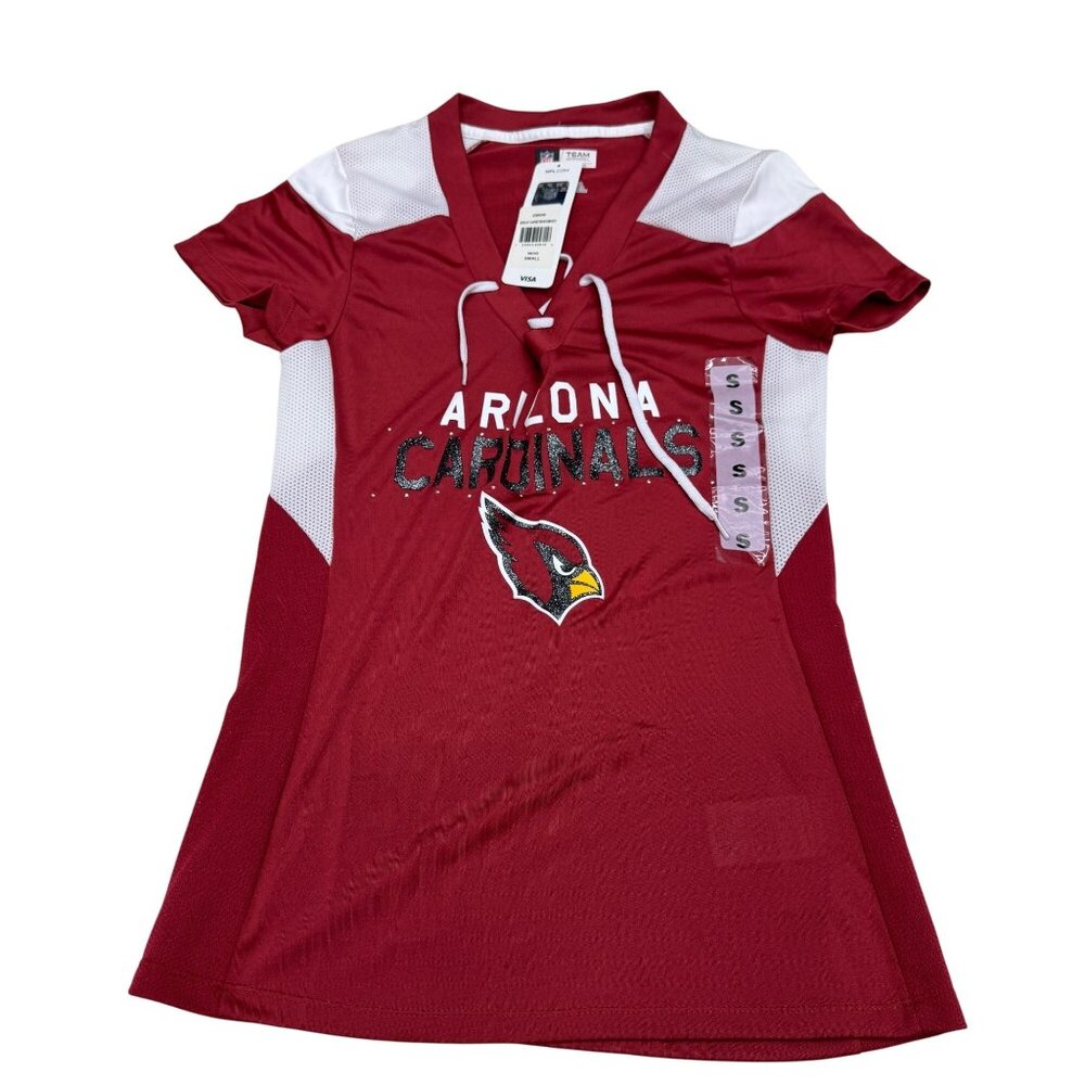 Arizona Cardinals NFL Womens Top Lace-Up Embellishing Team Apparel, Size S NWT